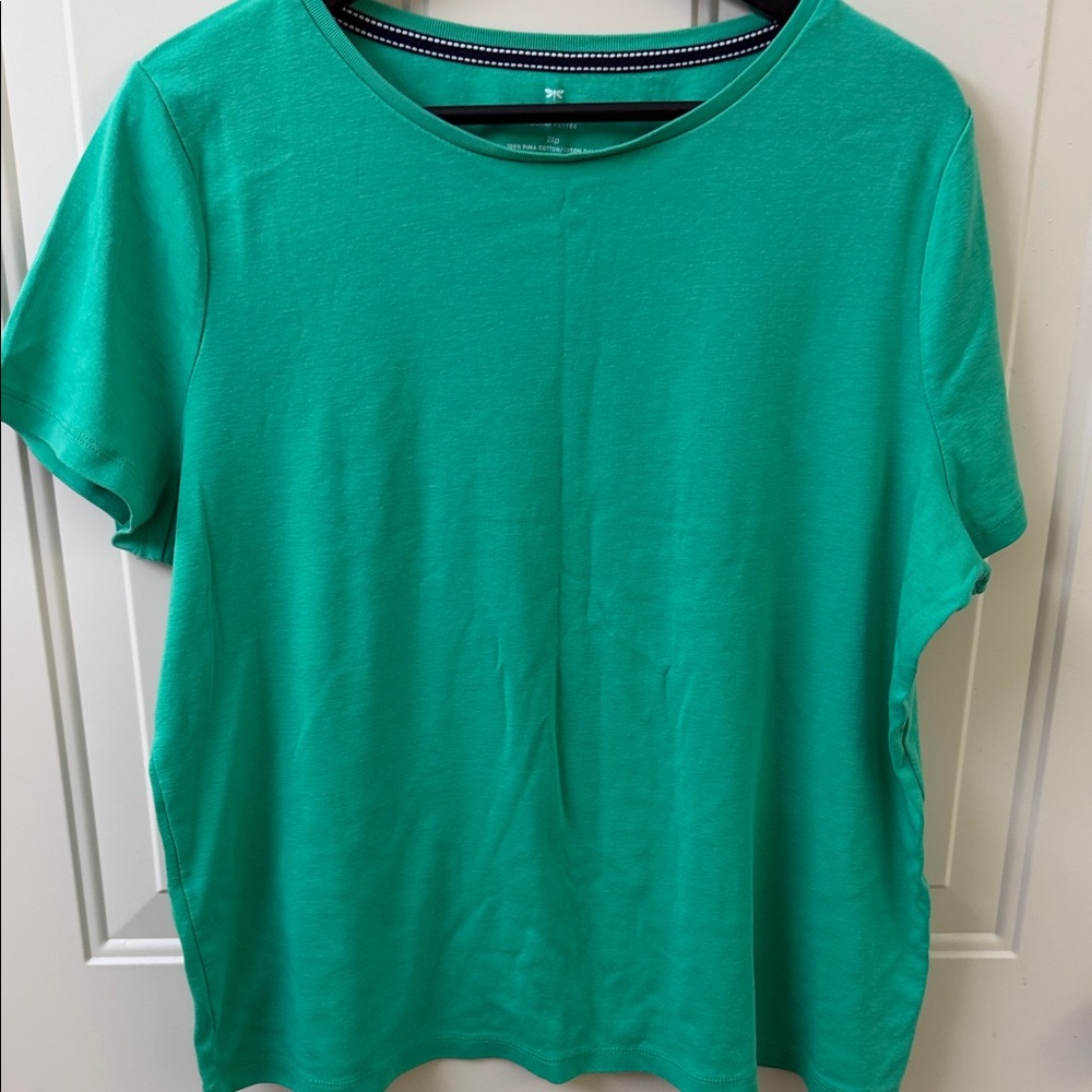 Talbots Teal Short-Sleeve Crewneck Tee